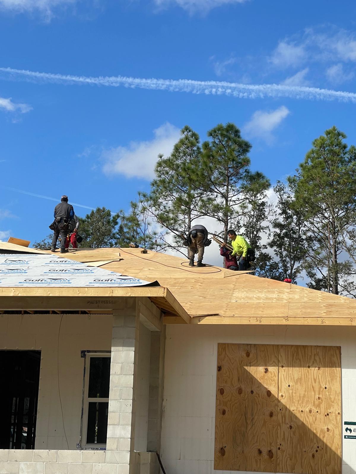 Roof installation over ICF walls
